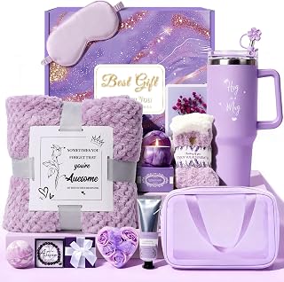 Birthday Gift for Women, Luxury Self Care Spa Gift Basket with Blanket for Mom, Wife, Sister, Friend, Girlfriend, Grandmother, Get Well Soon &amp; Christmas gift for Her