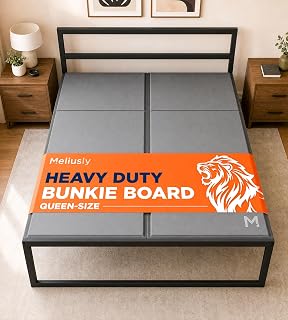 Meliusly Heavy Duty Bunkie Board Queen Size (60x80) - Under Bed Support | Non-Slip Breathable Support – Ultra-Low 0.4" Profile, Noise-Free, Silicone Grip, Anti-Sag Slat Foundation, Moisture Resistant