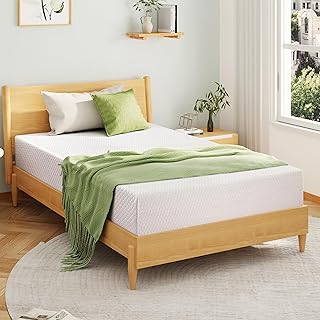 EGOHOME Full Size Memory Foam Mattress 8 Inch, Green Tea, Medium Firm | Bed Mattress in A Box, Cooling Green Tea Gel, Pressure Relief, CertiPUR-US Certified, Fiberglass Free, 75''L x 54''W, White