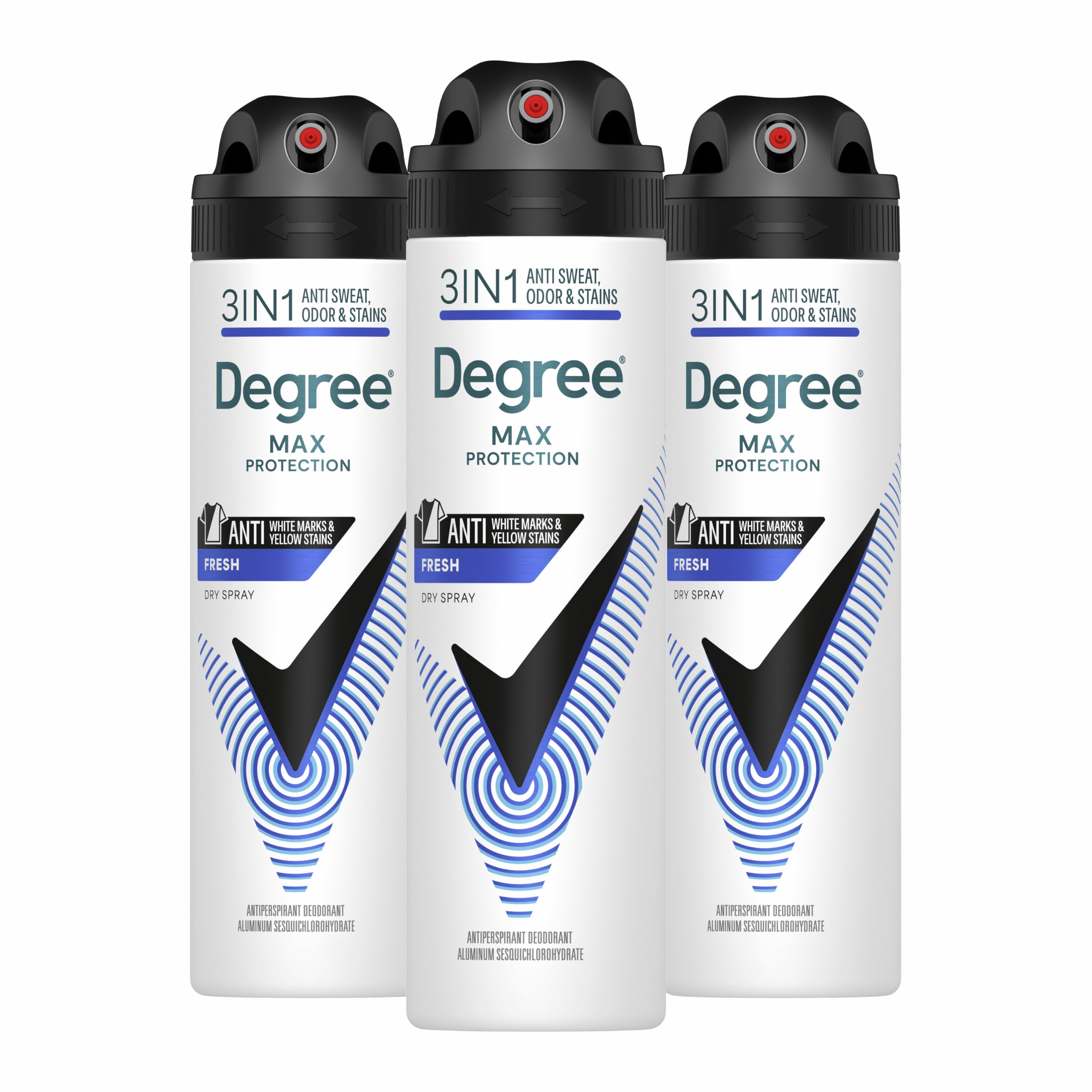 Degree Men Antiperspirant Spray Black + White 3 Count Protects from Deodorant St