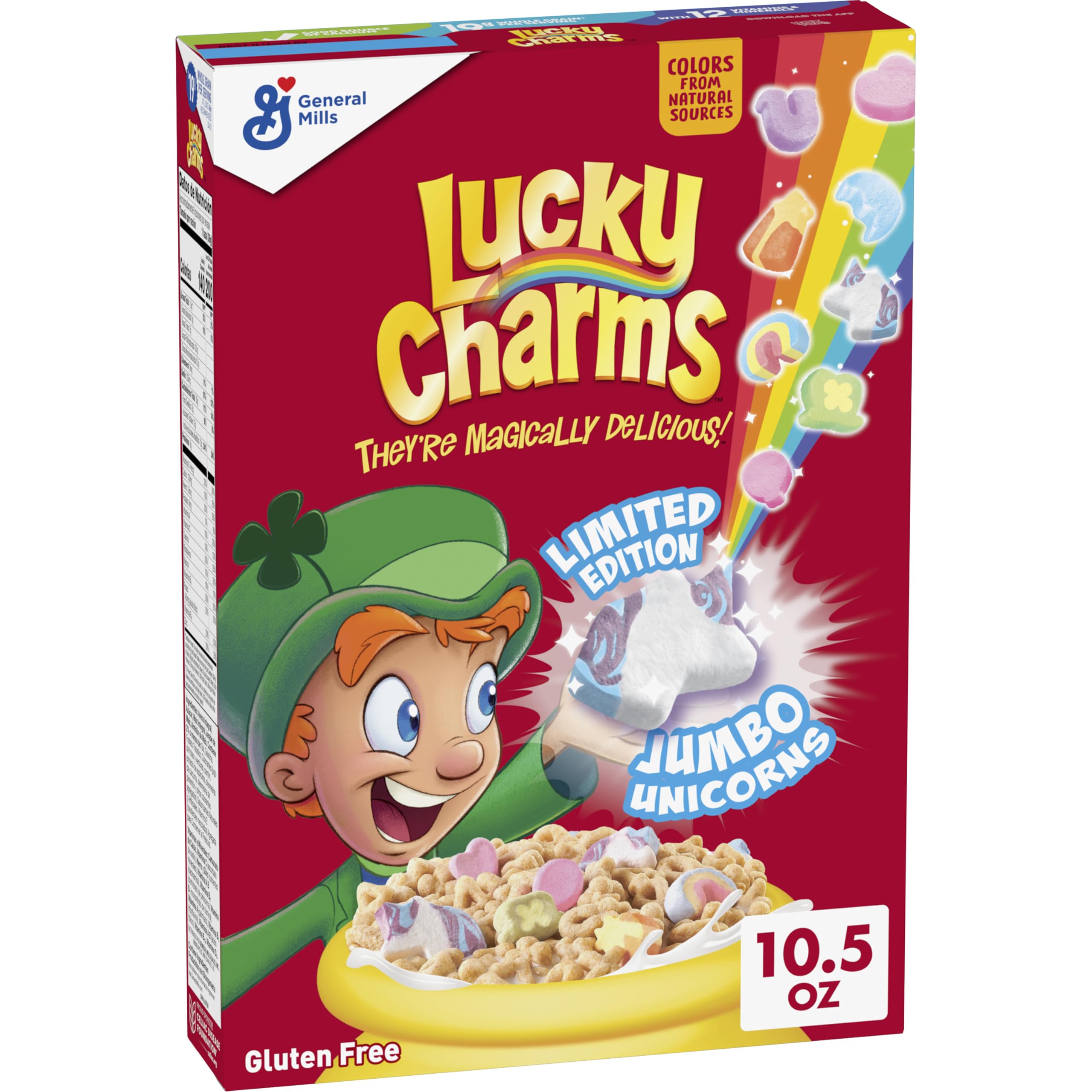 Lucky Charms Gluten Free Cereal with Marshmallows, Whole Grain, 10.5 oz | Hearts