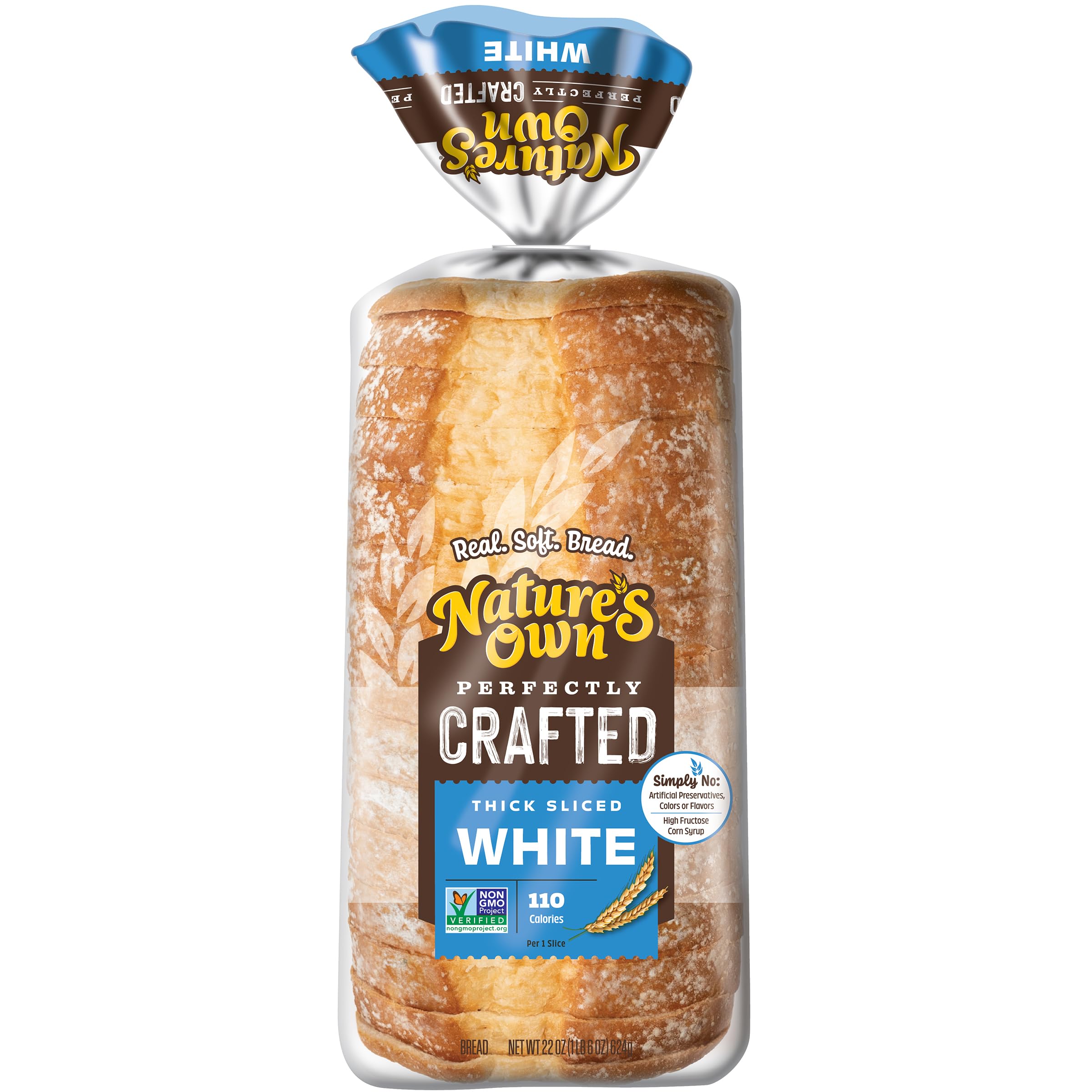 Nature's Own Perfectly Crafted White Bread, Thick Sliced Non-GMO Sandwich Bread,
