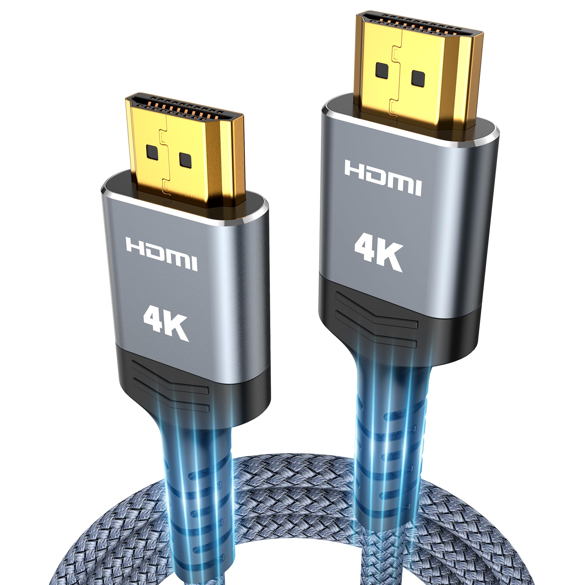 Highwings HDMI Cable 6.6 ft, 4K HDMI 2.0 HDR, Braided, ARC 3D HDCP 2.2 | High Sp