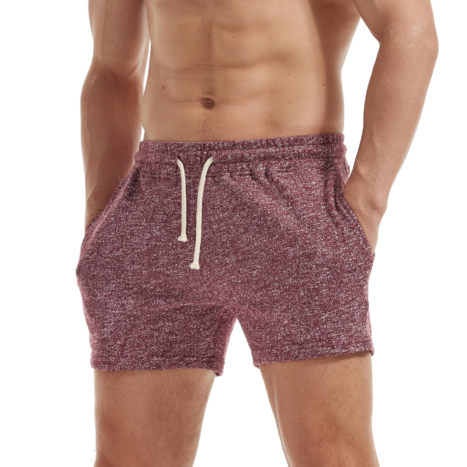 AIMPACT Pantalones cortos deportivos para hombre de 5 pulgadas para hombre, rojo