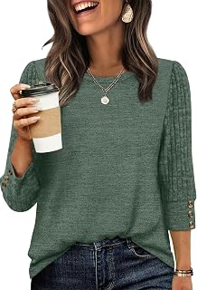 WIHOLL 3/4 Length Sleeve Womens Tops Sweaters Shirts Lightweight Spring Outfits 2026 Winter Clothing S-2XL