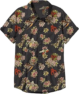 Star Wars Men's Button Down Shirt Boba Fett Floral Button Down Shirt (Pack of 1)