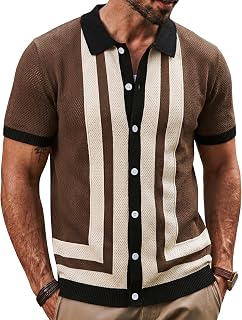 PJ PAUL JONES Mens Vintage Button Down Knitted Polo Shirt