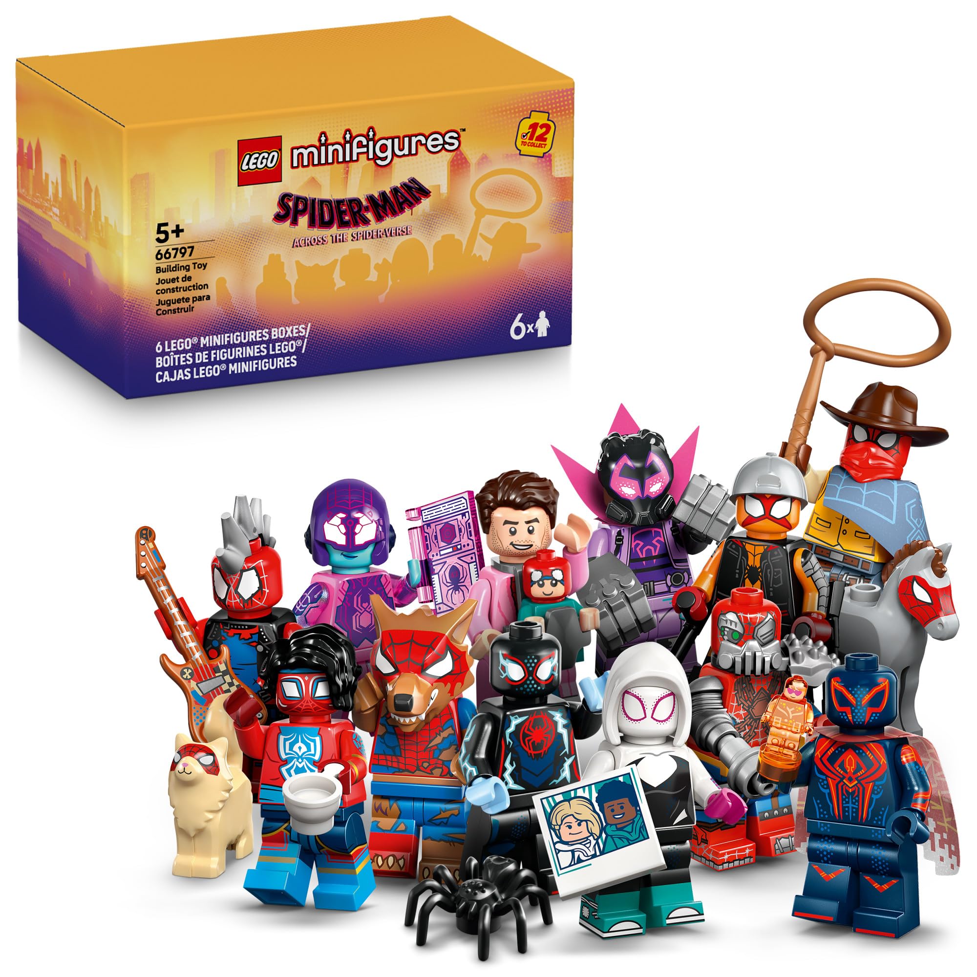 LEGO Minifigures Spider-Man: Across The Spider-Verse 6 Pack - Spider-Man Toys fo