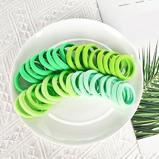 Green 40-Pack, Seamless Thickened Cloth Scrunchies for Women Elastic Rubber Band Hair Ties Hair Accessories for Women