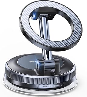 Coolpow Magsafe Car Phone Holder [Powerful Suction Cup & Super Magnetic] Magnetic Car Phone Holder Windscreen/Dashboard, 360° Portable Interior Car Accessory for iPhone 17 16