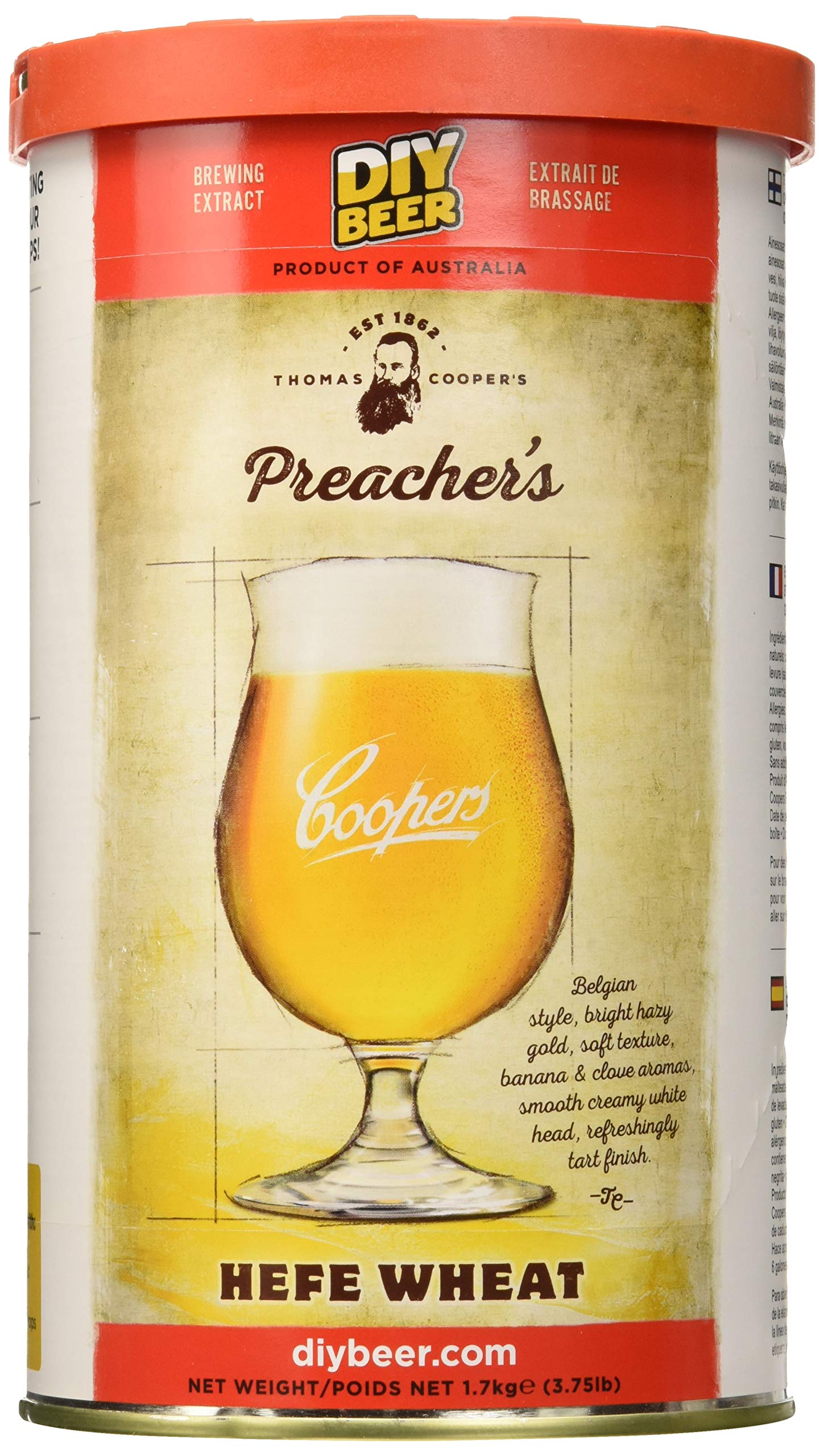 Coopers DIY Beer Thomas Coopers Preacher’s Hefe Wheat Homebrewing Craft Beer Bre