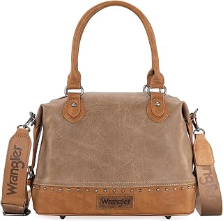 Wrangler Two-tone Doctor Bag Top Handle Satchel Purse Barrel Handbags and Womens Shoulder Bag