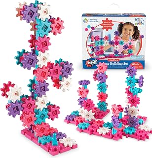 Learning Resources LER9162P Gears 100Piece Deluxe Building Set-Pink | STEM Building Toys for Kids, STEM Toys for Toddlers, Kids Gears Toy, Toy Engineering Set