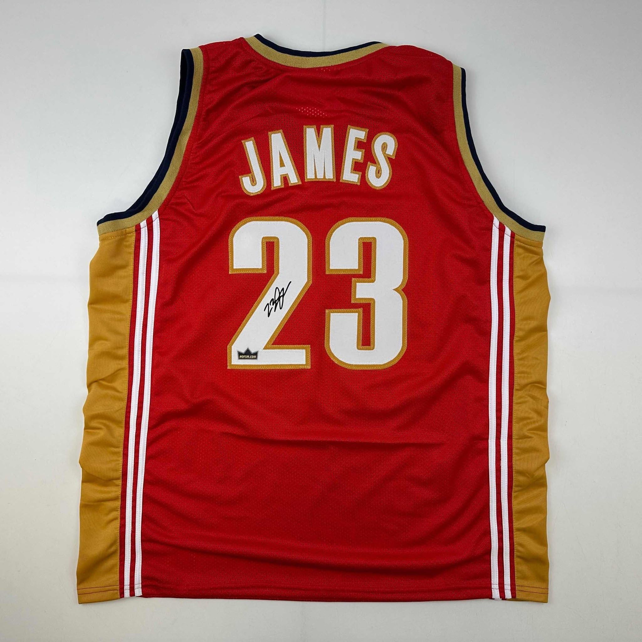Facsimile Autographed LeBron James Cleveland Red Reprint Laser Auto Basketball J