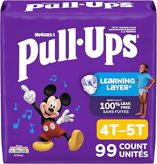Pull-Ups Boys' Potty Training Pants, Size 4T-5T (38-50 lbs), 99 Count