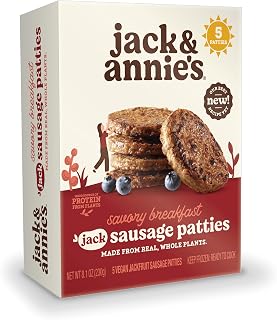 Jack & Annie's, Frozen, Sausage Patties Plant Based Savory Breakfast, 8.1 Ounce