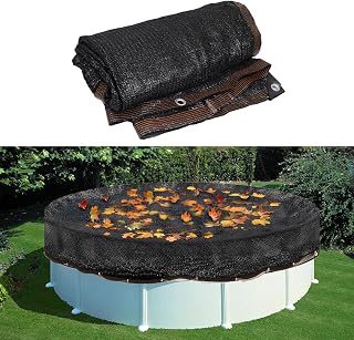 18FT Round Pool Leaf Net Cover for Above Ground Pools,Winter Above Ground Pool Covers Mesh Cover to Catching Leaves, Mesh Tarp with Grommets, Resistant Garden Sun Shade Netting