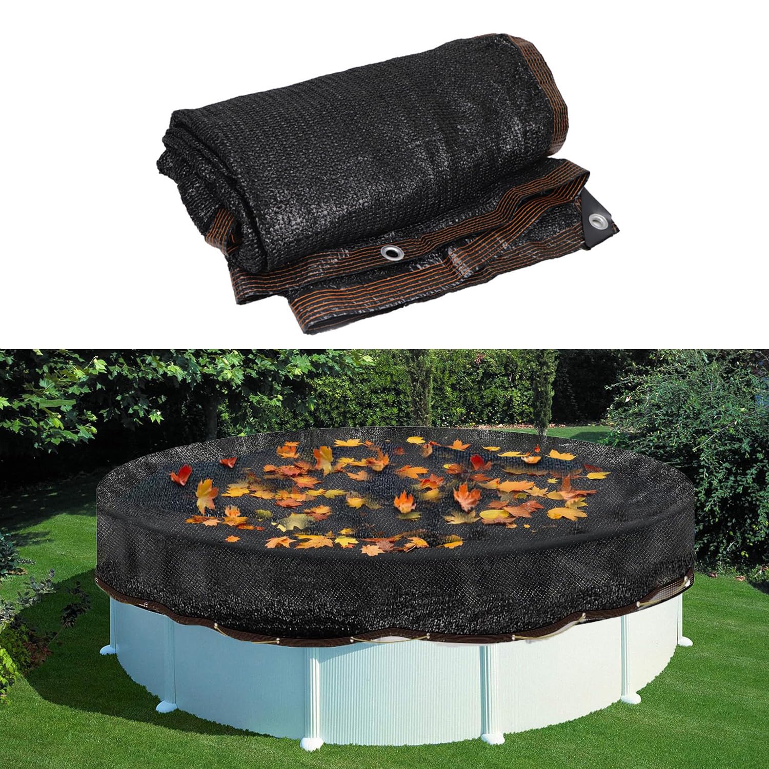 18FT Round Pool Leaf Net Cover for Above Ground Pools,Winter Above Ground Pool C
