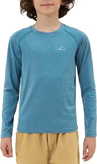 Willit Boy's UPF 50+ Sun Protection Shirt, Long Sleeve, Youth Swim Shirt, SPF Fishing Quick Dry