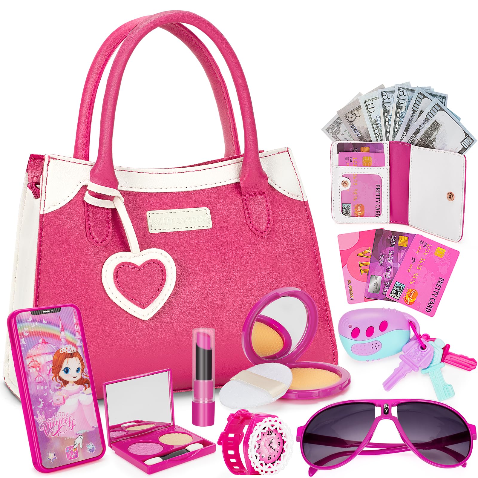 Officygnet Play Purse for Little Girl, Pretend Princess Play Girls Toys for 3 4 