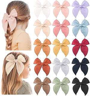 Niceye Big Hair Bows for Girls, Cotton Linen Alligator Clips, 5.5" Bows | Versatile Neutral Colors, Soft &amp; Lightweight, Handmade Hair Accessories for School, Photos &amp; Daily Wear (Gentle Pink)