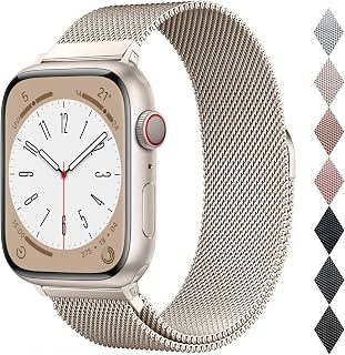 Original Metal Milanese Loop Compatible with Apple Watch Straps Women & Men | For iWatch Series 12 11 10 9 8 7 6 5 SE Ultra 4 3 2 1, Adjustable Magnetic Clasp Band 38mm 40mm 41mm 42mm 44mm 45mm 46mm 49mm