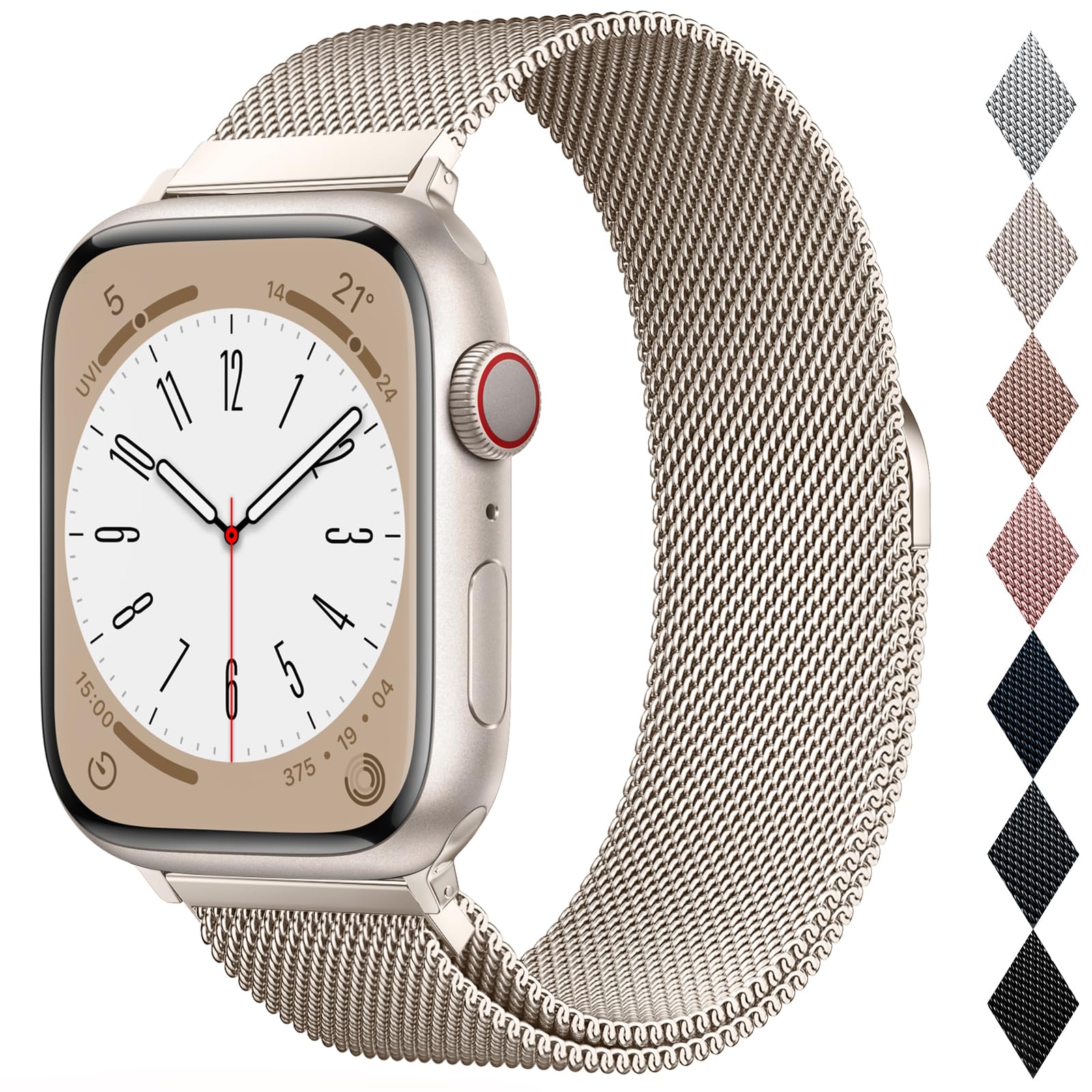 Original Metal Milanese Loop Compatible with Apple Watch Straps Women & Men | Fo