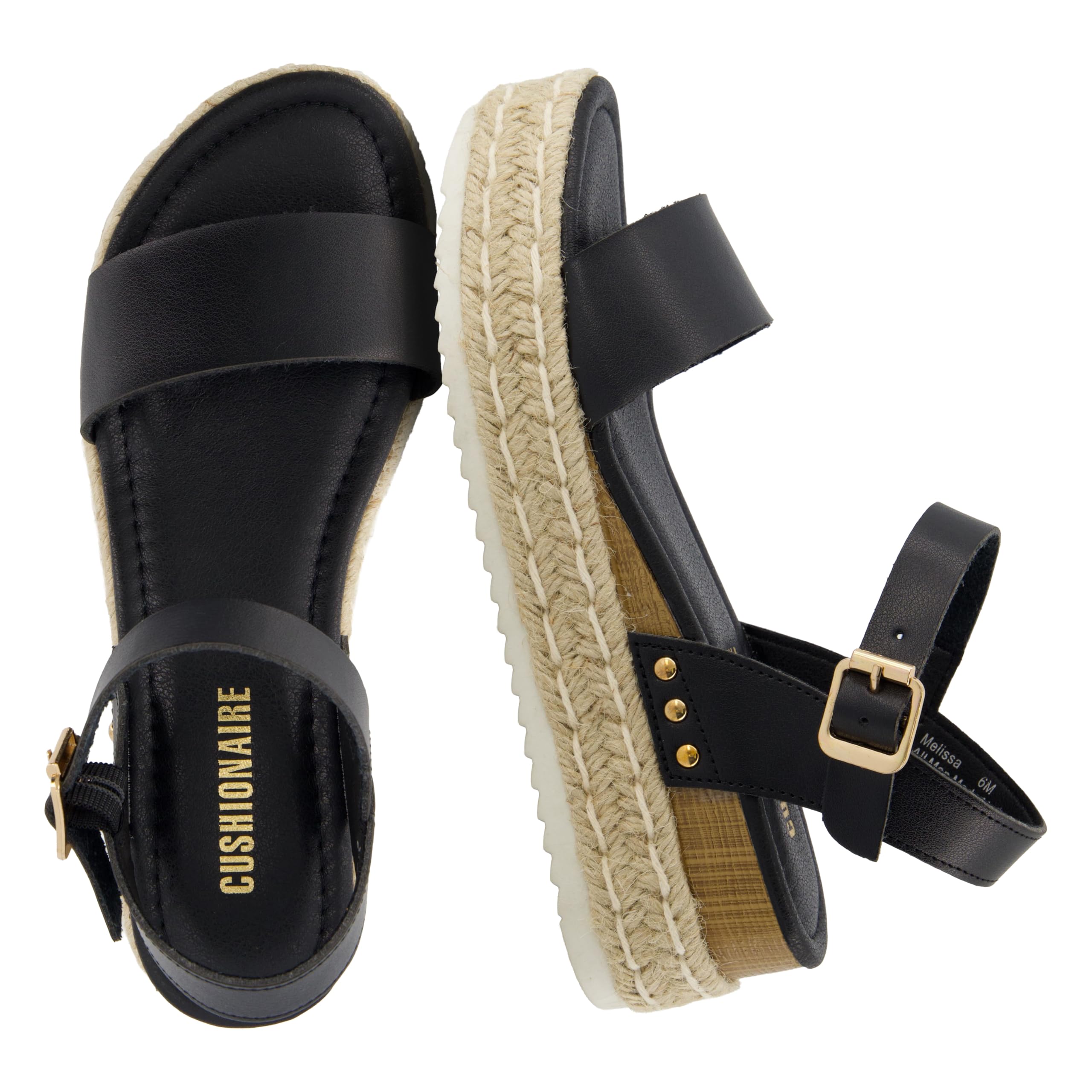 CUSHIONAIRE Melissa Espadrille Platform Wedge Sandal for Women