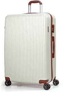 CALDARIUS Hardshell Luggage | Durable Suitcases | Lightweight & Secure with Combination Lock | Smooth 4 Dual Spinner Wheels | Ideal Travel Bag & Luggage Sets (White, Large 28")
