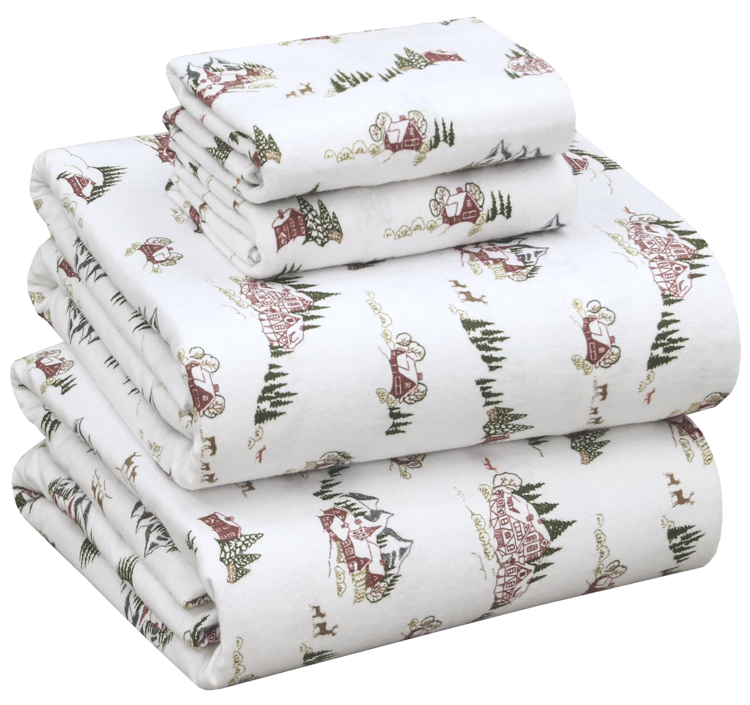 Ruvanti Flannelette Sheet Set King Size 100% Brushed Cotton 16 Inch Deep Fitted 