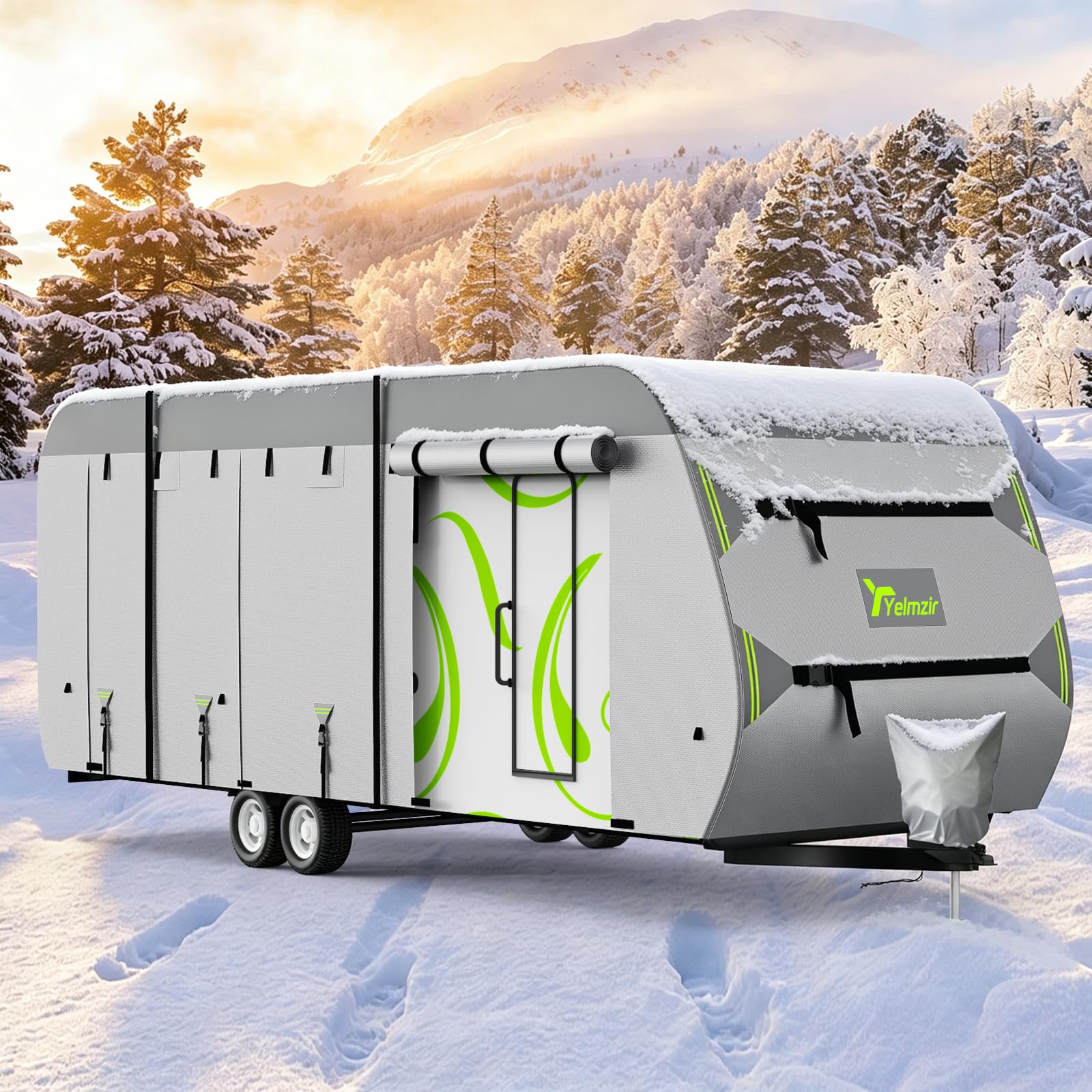 Yelmzir Travel Trailer RV Cover 24-27 ft, Rip-Stop Motorhome Camper Covers | Hea