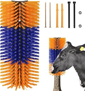 Cididu Livestock Scratch Brush, Cow Brush Scratcher with 4 Screws | Horse Brushes for Grooming, Livestock Scratching Post Horse Grooming Supplies Back Scratching for Cattle Goat Sheep Elk Pig
