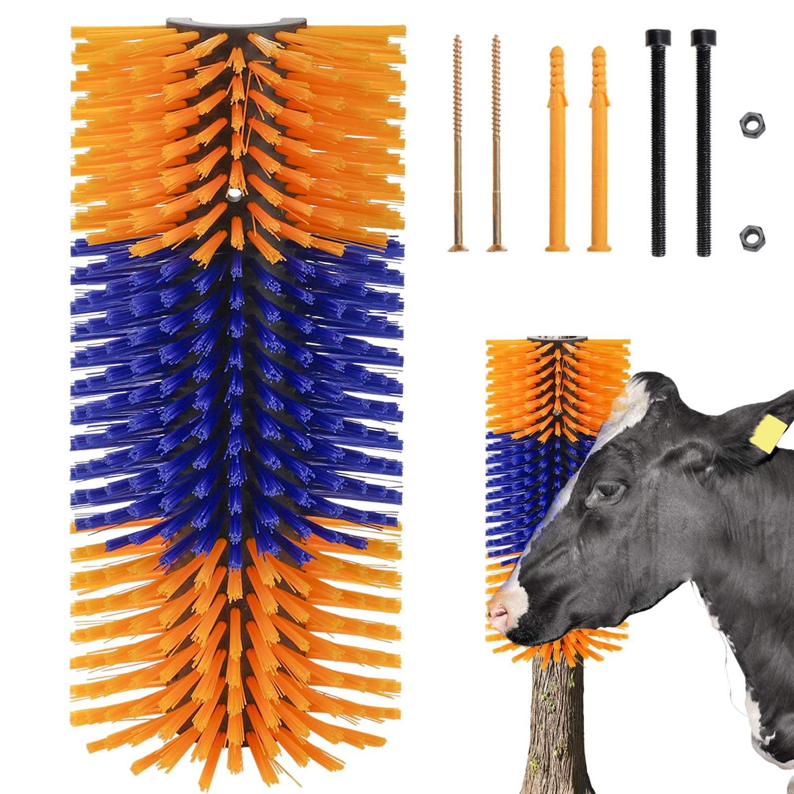 Cididu Livestock Scratch Brush, Cow Brush Scratcher with 4 Screws | Horse Brushe