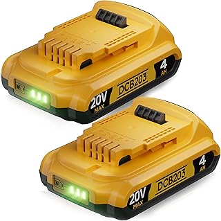 4Ah Replacement Compatible for Dewalt 20V MAX Battery with High Capacity | for 20 Volt Cordless Power Tools DCB201 DCB203 DCB204 DCB205 DCB206 DCD DCF DCG Series