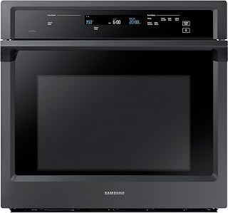 SAMSUNG 30" Smart Wall Oven w/Steam Cook, Wi-Fi, Large Oven Capacity, NV51K6650SG/AA, Fingerprint Resistant Stainless Steel, Black