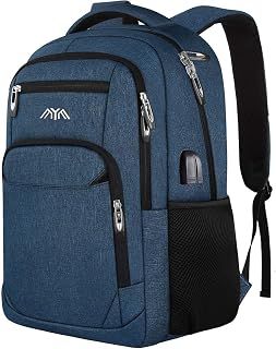 YAMTION - Backpack for Women, Men, Boys and Girls Backpack, High School Backpack, 15.6 Inch Laptop Compartment with USB Charging Port