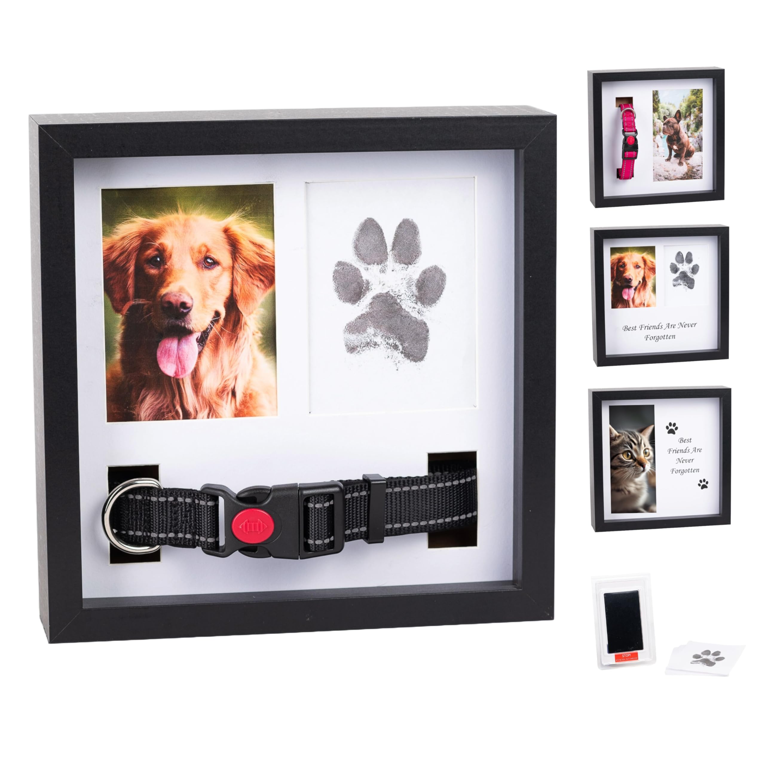 OtterPets Paw Print Kit for Dogs 9x9, 4 customizable displays (Black)