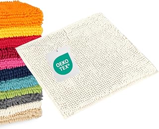 WohnDirect Cream Bath Mat, 45 x 45 cm, Non-Slip Microfibre