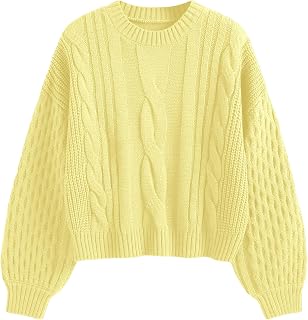 ZAFUL Womens Sweater Cable Knit Long Sleeve Knit Fall Outfits