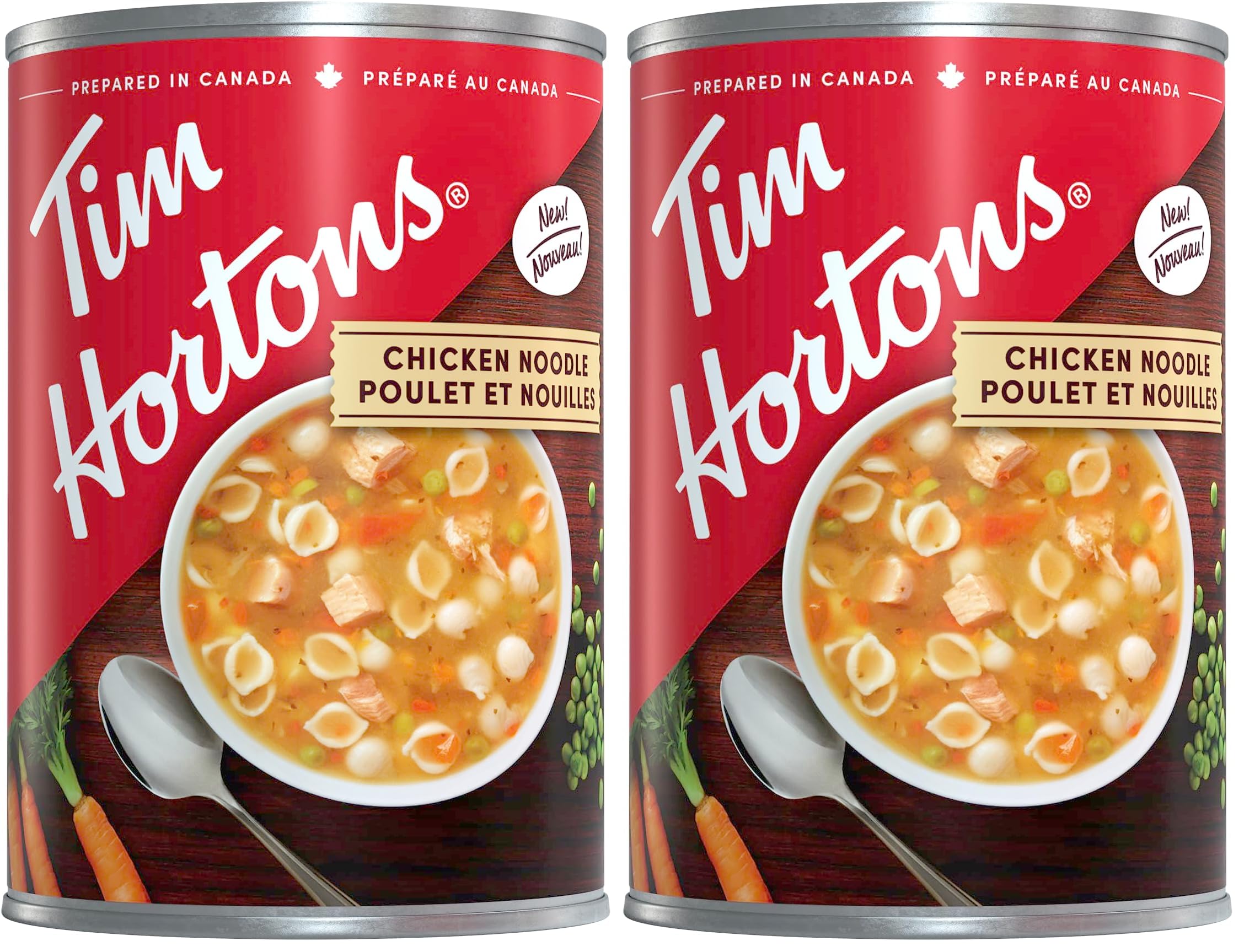 Tim Hortons Chicken Noodle Soup, Ready-to-Serve, 540mL Can (Pack of 2)