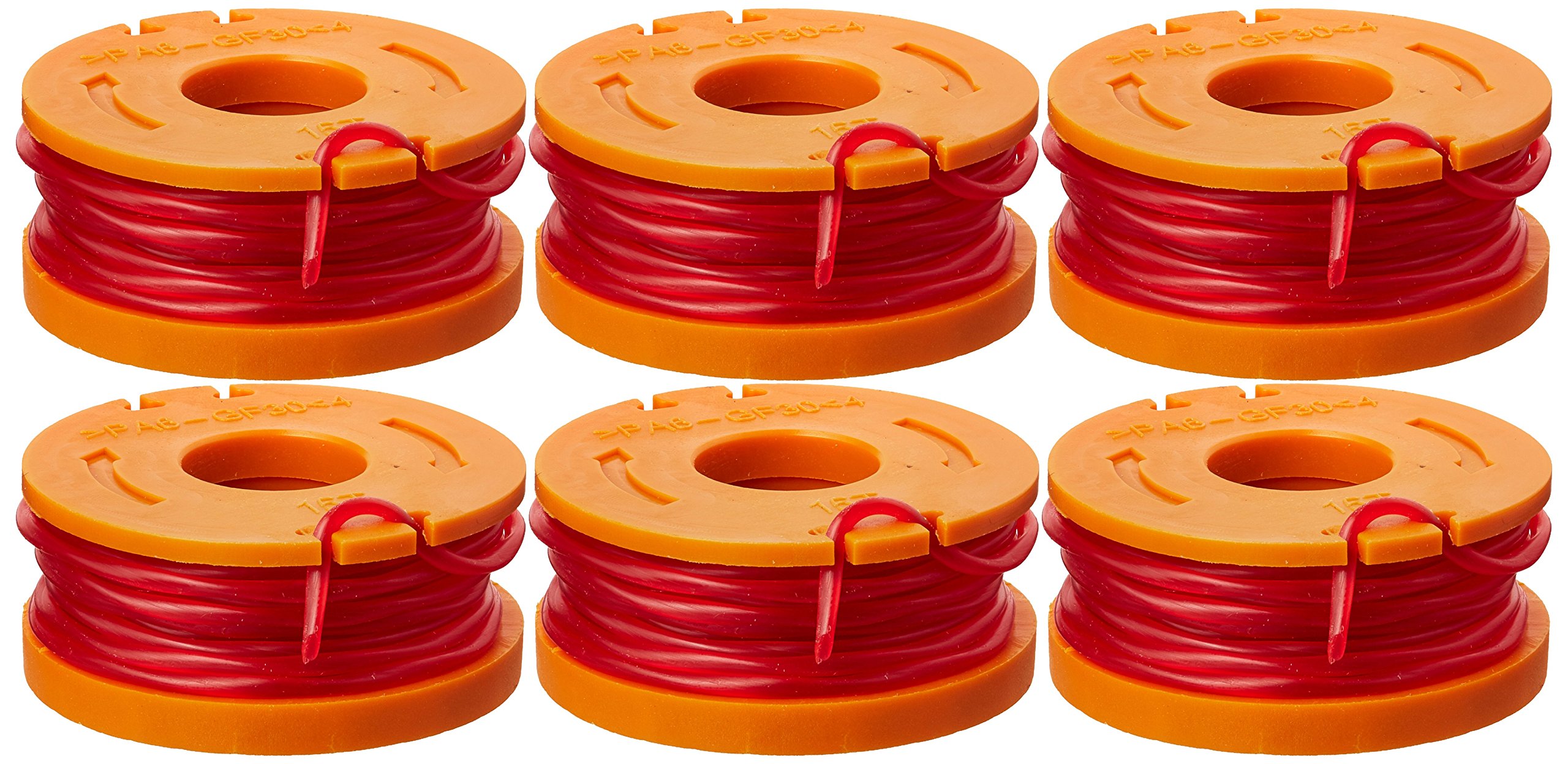 WORX Replacement Spool & Line for String Trimmers, 6 Pack, WA0010 | Compatible w