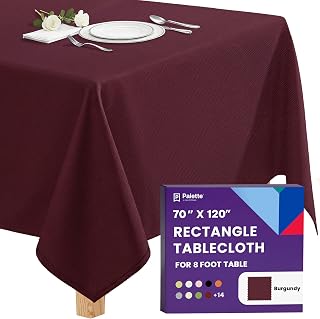 Gee Di Moda Rectangle Tablecloth - 70 x 120 Inch Burgundy Table Cloth for 6 or 8 Foot Rectangle Tables - Heavy Duty Washable Fabric - for Holiday Party, Dinner, Weddings, Baby Shower & Events