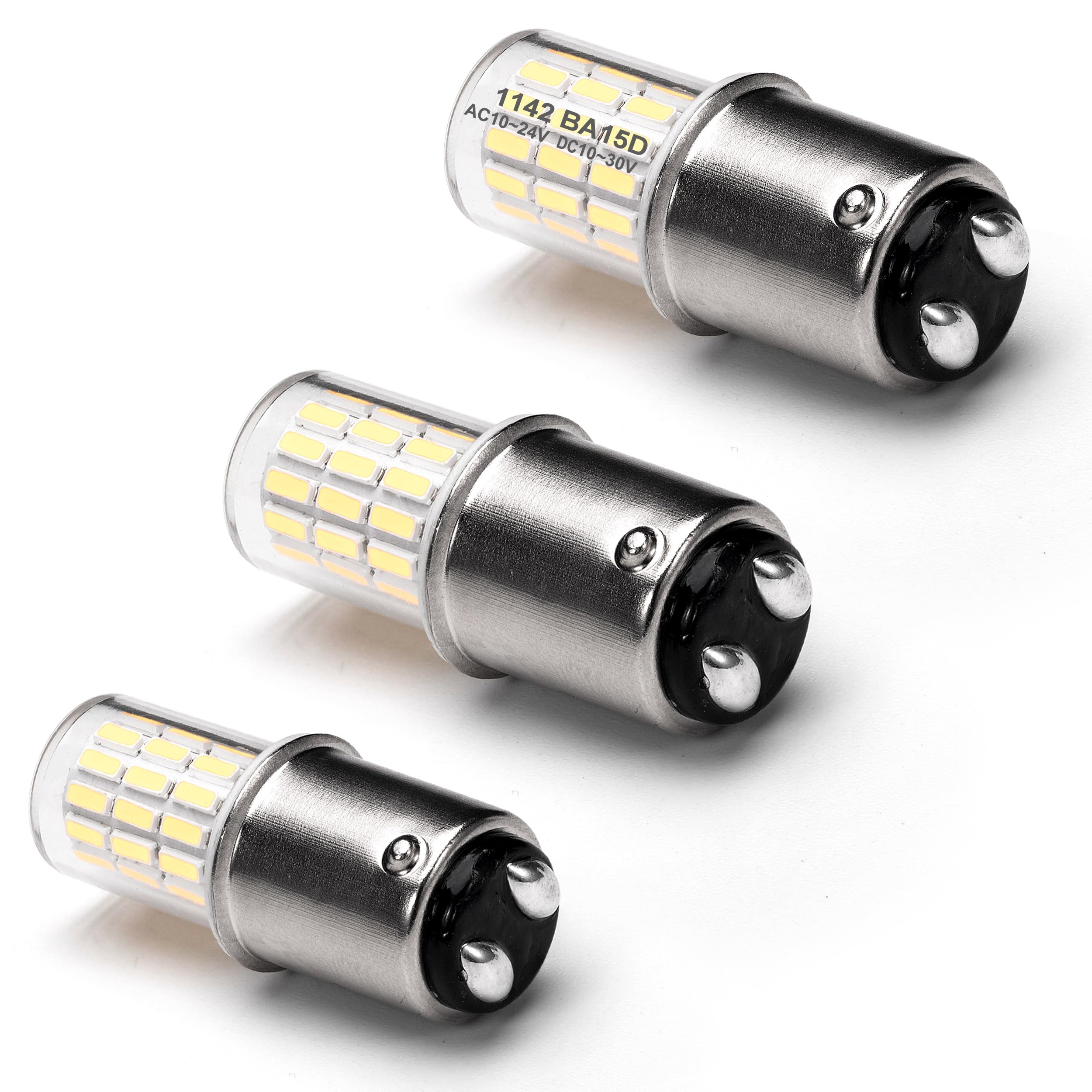 Heifymi BA15D 12V RV 1076 1142 1176 S8 1004 90 LED Bright White 6000K 3W | DC Ba
