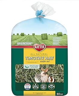 Kaytee Wafer Cut Timothy Hay for Rabbit & Guinea Pigs, 60 Ounce | Less mess. Rabbit hay peels in layers. High fiber, guinea pig food