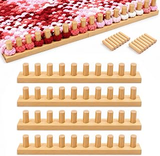 Zlshmoee 64" Chunky Blanket Loom, Adjustable Size Loom for Blanket Making | Smooth Wooden Pegs, No Knitting Needles Required, Beginner-Friendly for Bulky Yarn Throws, Scarves and Handmade Gifts