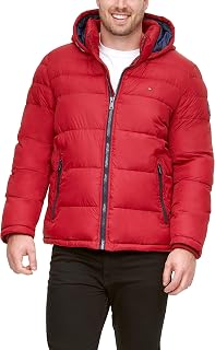 Tommy Hilfiger Men's Classic Hooded Puffer Jacket (Regular and Big & Tall Sizes) Down Alternative Coat
