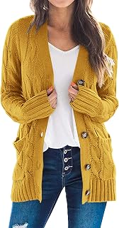 PRETTYGARDEN Women's Open Front Cardigan Pullover Fashion Button Down Cable Kint Chunky Outwear Winter Coats