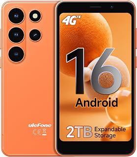 Ulefone Note 22 Phones Unlocked, 20GB+32GB Android 16 Go, 5.0" Mini 4G | Small Basic Smartphone, 3000mAh Removable Battery WiFi Calling GPS- Orange