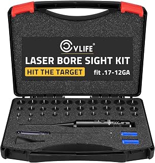 CVLIFE Professional Laser Bore Sight Kit with 32 Adapters fit 0.17 to 12GA Calibers, Bright Bore Sighter Laser with Button Switch, Powerful Support for Zeroing