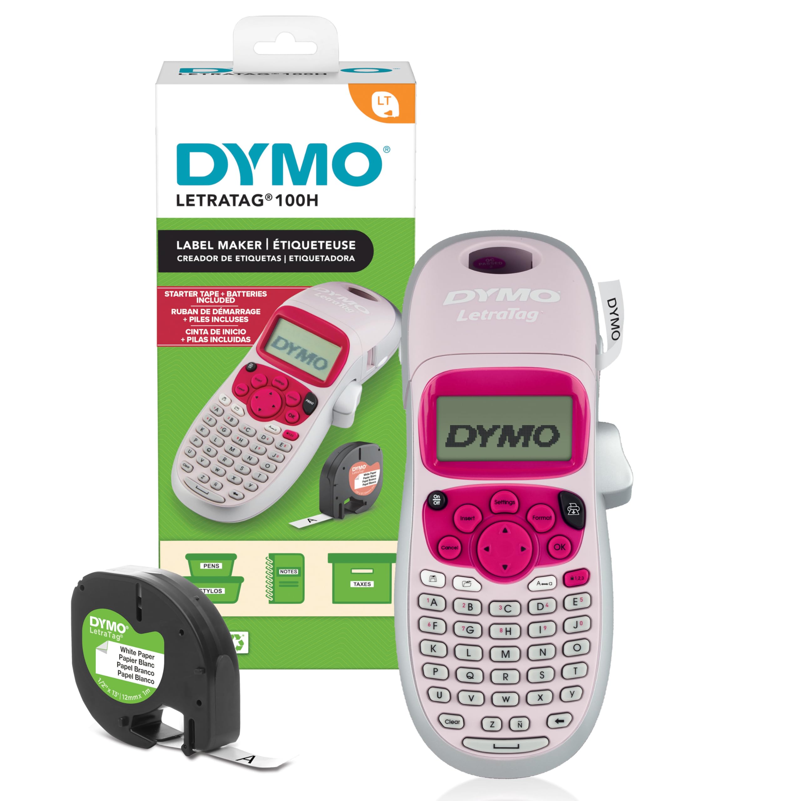 DYMO LetraTag LT-100H Handheld Aesthetic Label Maker, ABC Keyboard Label Printer